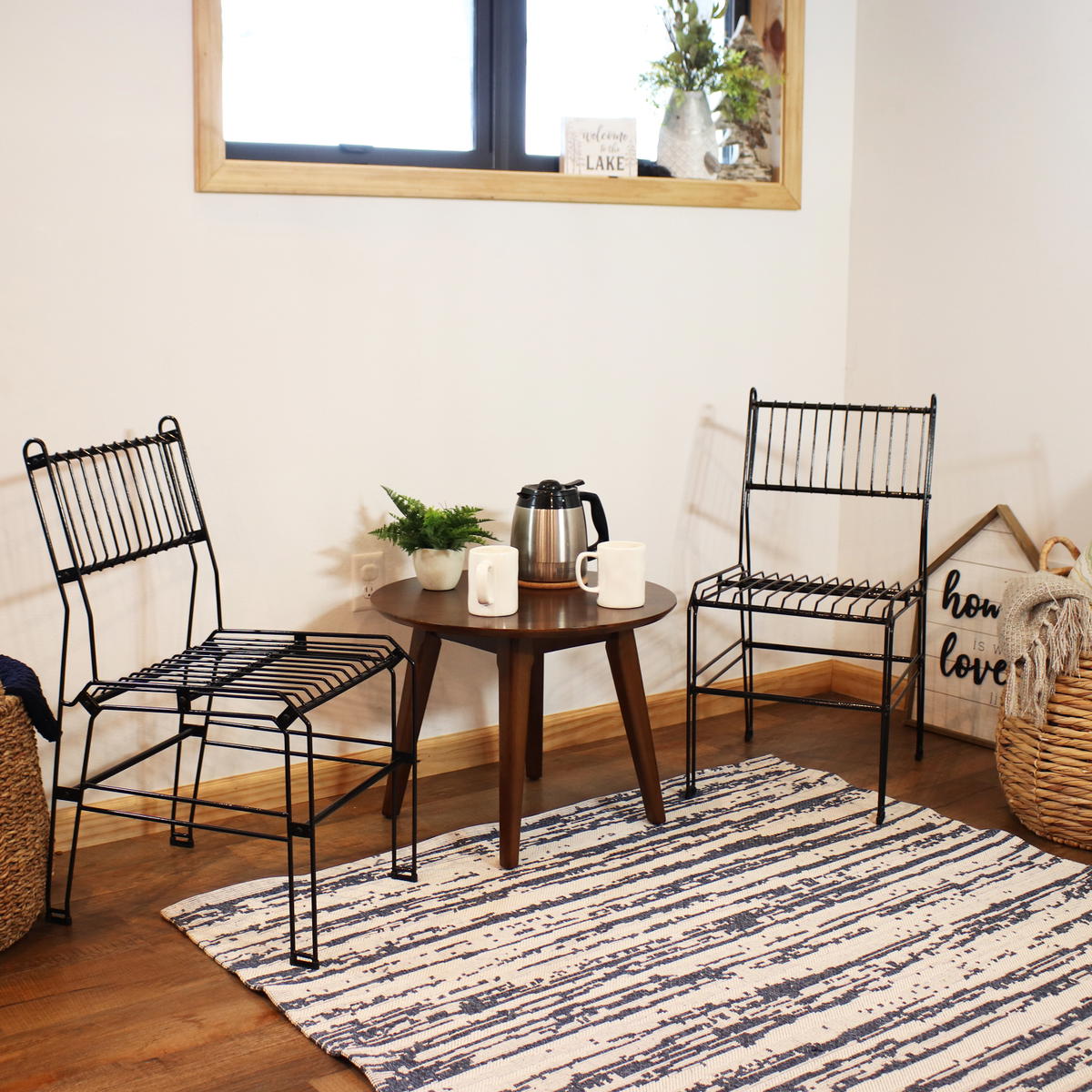 Sunnydaze Steel Wire Dining Chair - Set of 2
