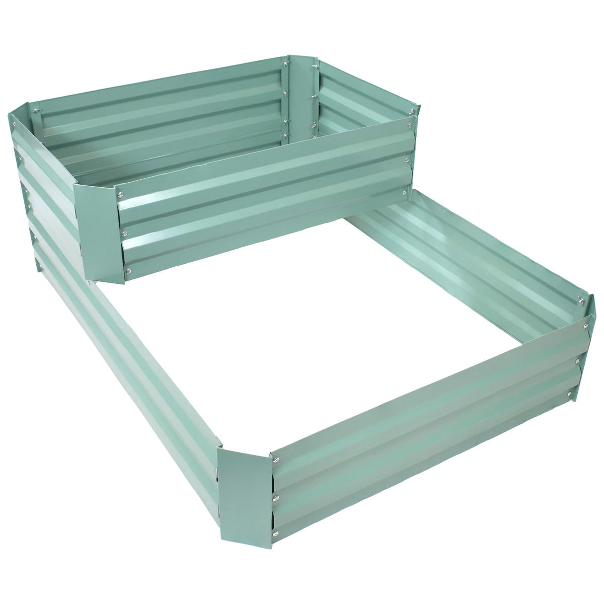 Sunnydaze 18 Inch Two-Tier Galvanized Steel Raised Garden Bed