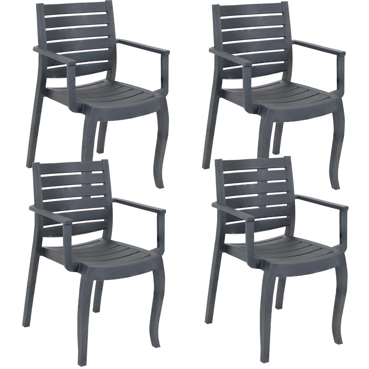 Sunnydaze Illias Plastic Outdoor Arm Chair