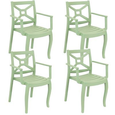 Sunnydaze Tristana Plastic Outdoor Arm Chair