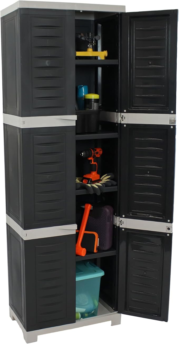 Sunnydaze 72 Inch Lockable Storage Cabinet with Shelves