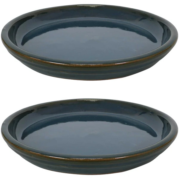 Sunnydaze 12 Inch Ceramic Planter Saucer - 4 Pack